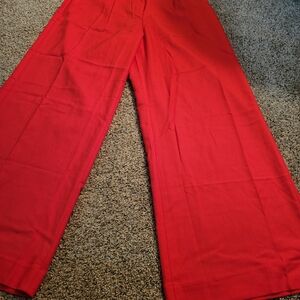 White House Black Market Red Wide Leg Pants